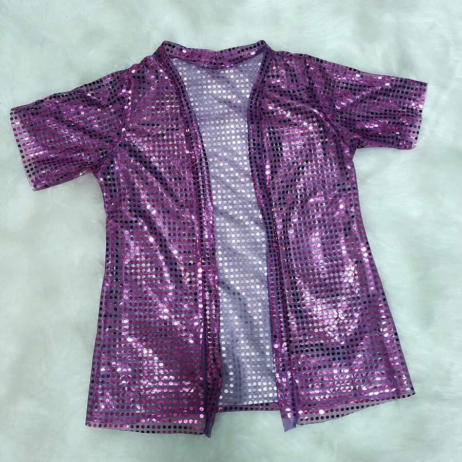 Carnival Sequin Kimono *ONE SIZE* - Purple - View 1
