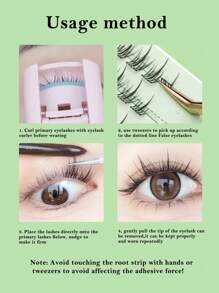 Self Adhesive Eyelashes Invisible Band Cluster Lashes 36pcs C Curl 0.07 Thickness 10-12mm Wispy Lashes Extension NO Glue Needed No Band Individual Lashes Self Sticking Reusable Adhesive Eyelashes DIY At Home Perfect For Beginners, Reusable