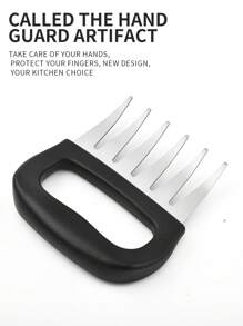 1PC / 4.9 Inch Anti-Rust Edge Sharp, 430 Stainless Steel Meat Splitter, Modern Simple Black And White Appearance, Pointed Claw-Shaped, Ergonomic Handle Design, Comfortable Grip, Easy To Cut All Kinds Of Meat, Family Barbecue And Kitchen Cooking Tools.