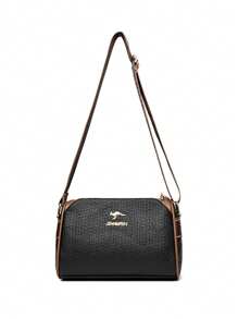 New JINGPIN Women'S Stylish Crossbody Bag, Multifunctional Shoulder Bag, Pillow Style, Fashionable Solid Color Crossbody Bag, Shoulder Bag, Women'S Casual Tote And Wallet, Stylish Three-Layer Cylindrical Bag For Women, Versatile Women'S Shoulder Crossbody Pillow Bag. - Black - View 5