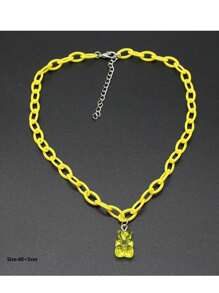 1 Stück Halskette mit kaugummi-farbigem Harz Anhänger für Frauen und Mädchen, Acrylkette Schmuck Großhandel Geschenke