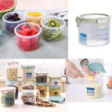 TranITarente, Sealed Plastic Containers For Kitchen, Storage Box For Food, Cereal, Beans And Nuts (600 Ml, Green)