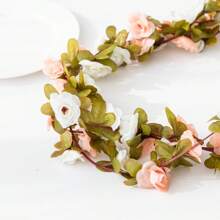 1 件/3 件丝绸玫瑰藤人造花假绿叶植物情人节新娘花束春秋季装饰婚礼花瓶适用于家庭、餐厅、卧室、厨房、房间装饰、节日生日派对配件、户外花园装饰