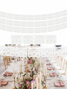 9 件/1 套白色 Papel Picado 横幅 - 白色墨西哥横幅，白色纸浆旗帜 - 白色墨西哥横幅派对和婚礼 - 白色 - 查看 2