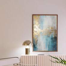 1 件，帆布挂画，带框装饰画，海报，墙面艺术，白色蓝色金色点缀墙面装饰，抽象帆布墙面艺术，现代纹理印刷画，适用于客厅和卧室装饰 - 彩色 - 查看 12