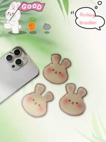 可爱卡通兔子形可折叠桌面手机支架带气垫，韩国ins风格