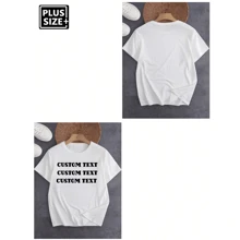 Plus Size Customized Text Men's T-Shirt, Input Your Text/Blessing/Funny/Message, Holiday Gift, Valentine's Day/Birthday/Anniversary Custom Text, Team Building, Music Festival, Gift For Him, Party - White - View 2
