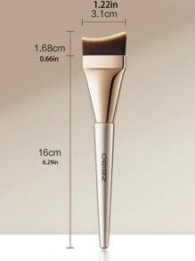 1 pieza Brocha de maquillaje base extra fina y sin descascarillado, de forma de luna creciente plana y afilada para un maquillaje de base perfecto, brocha para correctores