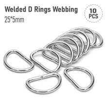 NetHong 10PCS 25*5mm Welded D Rings Webbing And Leather Craft UK Stock~ - Silver - View 10