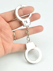 1pc Mini Handcuff Couples Keychain, Handcuff Keyring With Double Locks (Silver & Pink), Makeup/Costume/Cosplay/Stage Props, Couples' Game Props, Prisoners' Performance Props, Festival Shooting Props, Cute & Punk Gothic Design - Multicolor - View 8