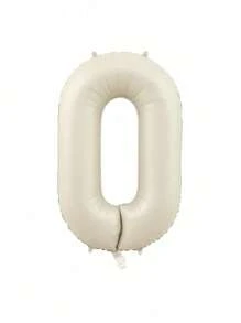 1 个 32 英寸奶油白色数字气球，用于生日周年派对装饰、铝箔气球、生日照片道具、生日派对周年派对场景装饰、房间装饰、室内装饰、礼品仪式装饰、1 岁生日派对装饰