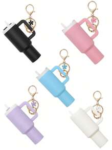 Juego de 1/2/3/5/8 piezas de llavero con mini vaso, lindos encantos con vaso para mujer para bolso, mochila, botella de agua mini - Estilo callejero, multicolor, accesorios del llavero, encantos para bolsos, vasos, 5/3/2/1 llaveros, accesorios para bolsos, encantos para bolsos de mano, caja de almacenamiento de lápiz labial, accesorios para bolsos, llavero de mini vaso, llavero de mini vaso para llavero o bálsamo labial, llavero lindo de vaso