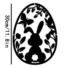 1pc Metallic Bunny Easter Egg Wall Decor, Reusable Holiday Home And Party Decoration, Ideal Gift For Friends, Bunny Accessory
