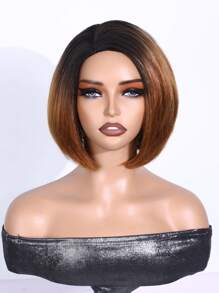 DUOZIMEI Short Wigs Side Part Layered Bob Wig Mixed Grey Synthetic Hair Short Yaki Straight Bob Wigs For Women Pixie Cut Wig Short Black Mixed Gray Straight Pixie Wigs For Daily Life Or Cosplay Use Black/Brown/Grey Color