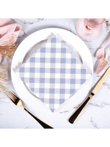 20pcs Colorful Plaid Theme Paper Napkins, Suitable For Birthday, Party, Wedding And Event Celebration, Party Supplies