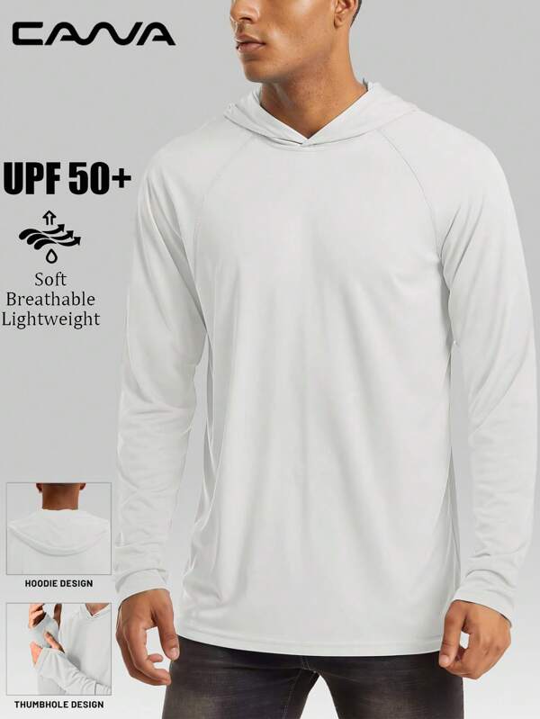 Cavva Camisa de manga larga para hombre con protección solar UPF 50+ para el verano, de secado rápido, liviana, transpirable y suave para exteriores, senderismo y running