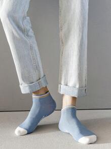1/3/5/7/10/12 Pairs Spring/Summer Unisex Letter, Striped & Solid Color Simple Design Comfortable Sports & Business Socks