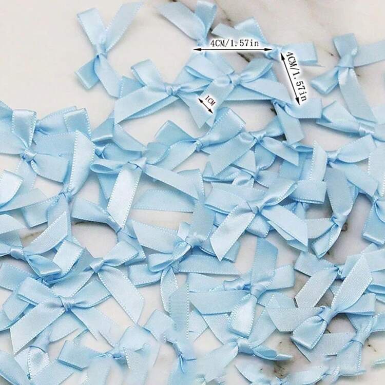 50/100/200 piezas Mini lazos de cinta artesanales de colores variados, lazos de cinta pequeños, flores de lazo para regalo, empaquetado, boda, fiesta de cumpleaños, costura, scrapbooking, decoración DIY - Multicolor - Añade 27