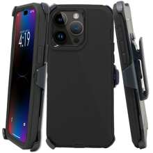 Rugged Shockproof Defender Phone Case Compatible With IPhone 17 / 16 / 15 / 14 / 13 / 12 / 11 / Plus / Pro / Pro Max / With Belt Clip - 黑色 - 查看 1