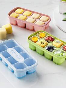 1pc Minimalist Individual Press Ice Cube Mold, Creative Party Necessity Summer Gadget, Covered Anti-Odor Design, Silicone Soft Convenient