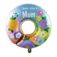 1pc Mother's Day Balloon: Heart-Shaped Floral Bouquet Balloon With Bowties, Happy Mother's Day Party Decorations - Multicolor - View 9