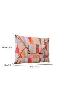 三角格子信封包女2025新款时尚手提小包优质小腋下手拿包大容量拼色手提包 - 紅色 - 查看 3