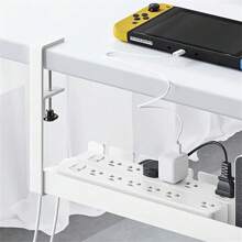 Khay cáp lưới kim loại không cần khoan, có kẹp để quản lý cáp trên bàn, khay sắp xếp cáp 3 khe với bộ sắp xếp dây trên bàn và dưới bàn, có thể điều chỉnh, phù hợp với bàn làm việc đứng tại nhà - trắng - Xem 6