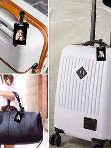 Animal Pattern Initials A-Z, First Letter Luggage Tag Pvc Luggage Tag, Fashionable Animal Design, First Letter Of Name, Carnival Cruise Luggage Tag Personalized Luggage Tag Cute Luggage Tag Id Card Address Card Boarding Pass Portable Luggage Tag Travel Enthusiasts Preferred Gift, Travel Luggage Tag,Baggage Tag,Suitcase Tag,Mother's Day, Best Gift For Travel Enthusiasts. - Black - View 9