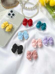 1pc Cute Colorful Bow Phone Holder, Expandable Desktop Stand, Ring Grip, Compatible With Phone Cases, Gift For Girls, Compatible With IPhone, Android Phones, Birthday Gift, Gift For Family And Friends, Retractable Phone Stand, Phone Accessory - Multicolor - View 1
