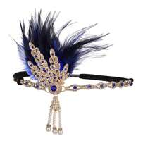 1 Băng đô lông vũ phong cách thập niên 1920 dành cho nữ, dạ hội hóa trang, tiệc độc thân, tiệc ngày lễ, mũ đội đầu lễ Phục sinh Halloween - A - Xem 3