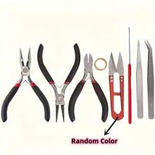 1 set Kit de inicio de joyería de lujo, juego completo de accesorios para aretes y collares, cuentas DIY, herramientas de alicates para reparación de joyas, manualidades y diseño, adecuado para adultos, principiantes y aficionadas