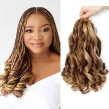 1 Pack French Curl Braiding Hair 12 Inch Pre Stretched Bouncy Curly Hair Easy Braid Crochet Hair Wavy Texture Synthetic Hair Extensions For 50g/Pack