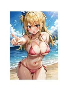 1 pièce Affiche de la canevas de peinture murale du personnage sexy de l'anime Lucy Heartfilia. Poster pour la décoration murale du salon, décoration de la maison. Peinture sans cadre. - Multicolore - Voir 15