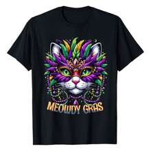 Meowdi Gras Mardi Gras Cat Lover Cats Kitten Kitty T-Shirt Attractive Women's T-Shirt