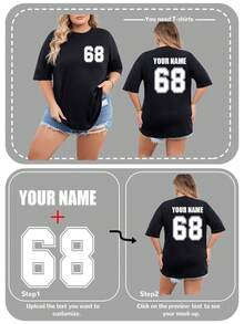 Camiseta personalizada para mujer de talla grande, personaliza tu logotipo digital, personaliza tu nombre/texto/número de la suerte, regalo de cumpleaños/Día de San Valentín/Día de la Madre/fiesta de aniversario/cumpleaños, regalo para la mejor amiga, regalo de aniversario, regalo de fiesta, uniforme de baloncesto, regalo de cumpleaños, regalo de vacaciones, regalo de aniversario, uniforme de equipo corporativo, uniforme de equipo de caridad, reunión familiar