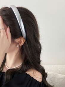 Korean Fashionable High-End Silver Volumizing Headband, Versatile For Going Out, Stylish Hair Accessory For Women
