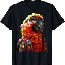 Parrot With Sunglasses Macaw Parakeet Cockatoo Cute Parrots T-Shirt