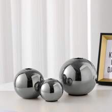 1PC Porcelain Vase With Geometric Stripe Gold And Silver Plating,Room Decor,Home Decor,Kitchen Decor,Wedding Decor,Table Decoration,Centerpieces,Office Decor,Garden Decor,Outdoor Decor Gifts Birthday Graduation Flower Vase Glass Vase