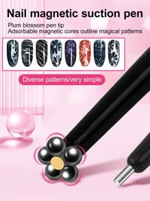 Suprimentos para unhas, tecnologia em unhas, suprimentos para tecnologia em unhas, esmalte em gel olho de gato 3D, ferramenta magnética com ímãs de unha/ímã de olho de gato com ponta dupla, caneta magnética multifuncional sofisticada, cola em olho de gato 3D, pedra magnética especial para salão de beleza, usada para sucção, bola de aço, suprimentos para unhas, ferramentas para unhas, ferramentas para nail art, volta às aulas, unhas, ferramentas para unhas postiças - Preto - Ver 4