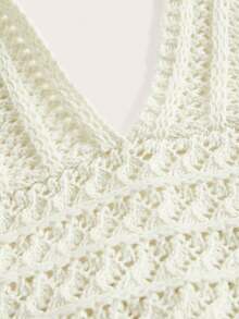 女士性感可爱Y2K露背针织背心，修身显瘦，吊带背心，适合春夏外出、夜店、海滩、约会、度假、乡村音乐会等场合。 - 白色 - 查看 5