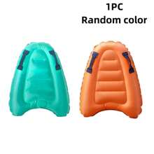 1pc Portable Inflatable Surfboard With Handle, Random Color, Floating Swimming Board, Suitable For Learning Swimming, Surfing, Water Entertainment, Water Training, Etc - Multicolor - View 3