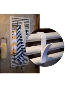 1pc Heated Towel Radiator Hook, Radiator Rail Bath Hook Holder Hanger, Plain Belt Hook, Hanging Hook For Bathroom And Kitchen Home Bathroom Decor Bathroom Organizer Fall Decor Back To School - Multicolor - View 5