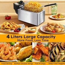 Freidora De Aceite Eléctrica Automática Acero Inoxidable 6L - Gris - Ver 6