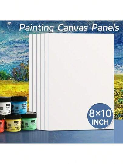 8x10 tums dukpaneler, professionell konstnärskvalitet, blank vit, platt målartavla, lämplig för målning, teckning, akryl, olja, akvarell, gouache, flytande konst, för nybörjare, studenter, konstnärer och vuxna konstnärsmaterial (2/4/6 st), tillbaka till skolan, skolmaterial