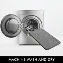 Bathroom Mats, Thick Soft Absorbent Chenille With Rubber Backing, Quick Drying Microfiber Mats, Machine Washable, For Shower Floor, Bathroom Runner, Bath Mat, Accessories And Decoration. - Màu xám đen - Xem 5