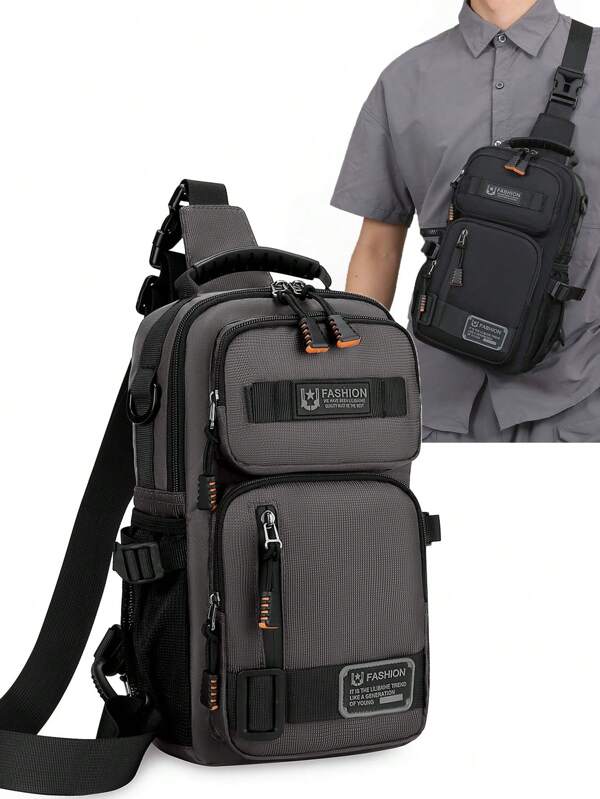 Lightweight Outdoor Chest Bag, Multi-Purpose Fashion Sling Backpack Zipper, Multiple Compartments, For Travel And Outdoors Suitable For Teen Summer Casual Outdoor Athletic Or Vacation Travel Or Graduation Gifts Or Birthday Dress Accessories