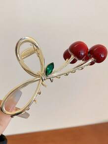 1 st. Vrouwen Haarklem Eenvoudige Elegante Kersengreep Grote Haarknot Clip Achterkant Haarklem Premium Touch Haarklem Hoofddeksel Haaraccessoires