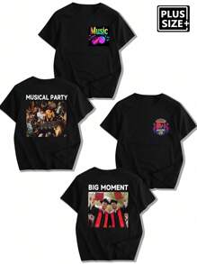 Spersonalizowana męska koszulka w dużym rozmiarze, wprowadź swój tekst/życzenia/zabawny tekst, prześlij zdjęcie ukochanej/najlepszego przyjaciela/zwierzaka/krajobrazu, spersonalizowana wiosenno-letnia czarna koszulka, walentynki, prezent świąteczny, prezent rocznicowy, firmowy strój team buildingowy, festiwal muzyczny, prezent dla niego, męska czarna koszulka z krótkim rękawem i okrągłym dekoltem, ozdoba na imprezę, stylowa, modna, hipsterska, na zamówienie, prosty kostium, skromna moda, minimalistyczny szyk, swobodny, niestandardowy, wyjątkowy, spersonalizowany, idealny prezent dla niego, rodziny, chłopaka, przyjaciół, dzieci