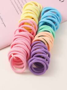 50个简约少女高弹力发圈，适合日常、派对、聚会、学习等场合，可作发圈、橡皮筋、基础款发圈。 - 彩色 - 查看 3