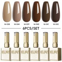 XEIJAYI 6-Color Nail Gel Polish Set, New 2025 Collection, Various Colors For Brightening, Salon Nail Gel Kit